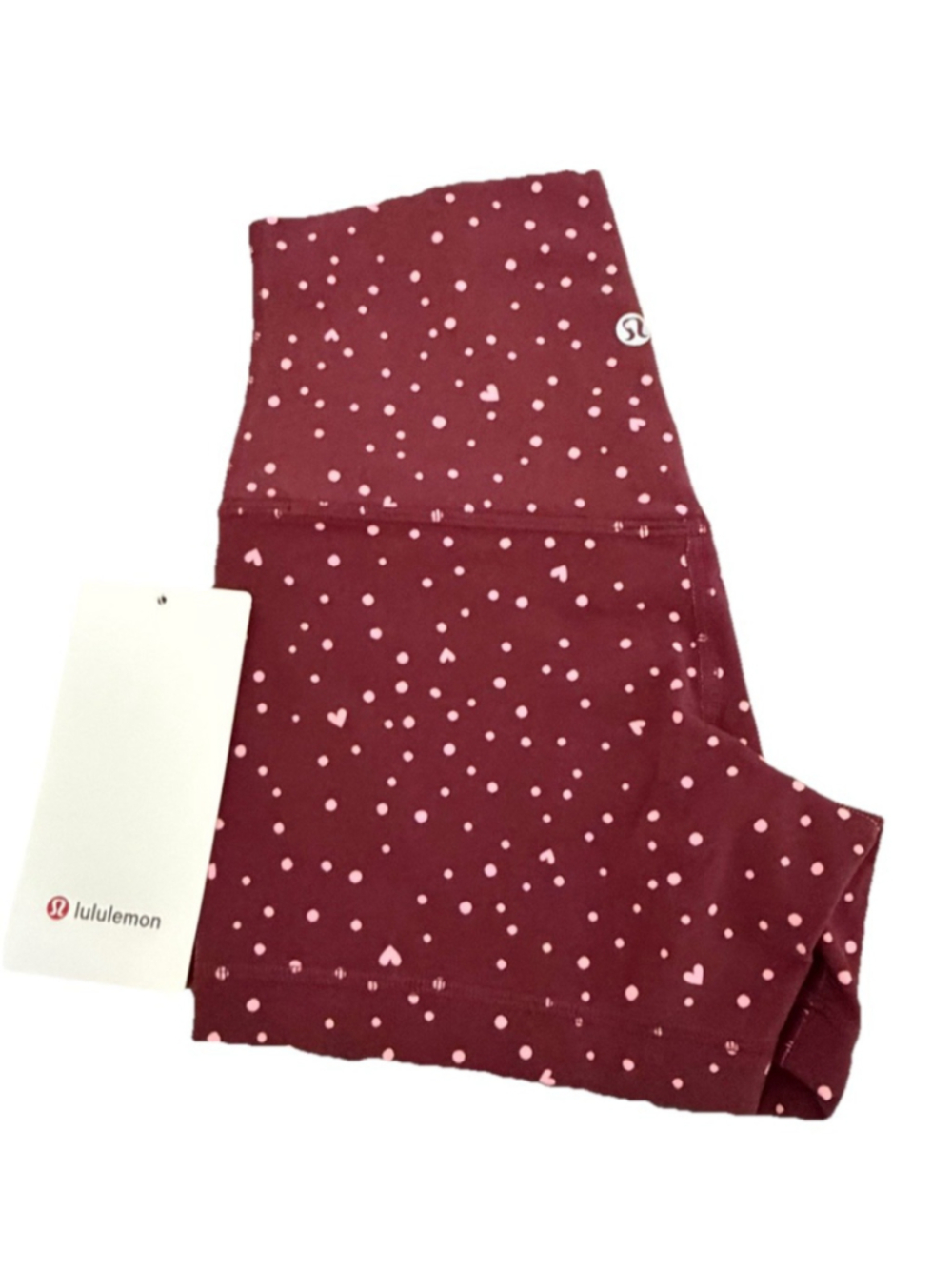 LULULEMON ALIGN HIGH RISE SHORT 4 HEART SCATTER DOT SIZE 2